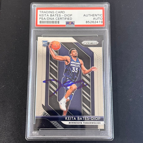 2018-19 Panini Prizm #47 Keita Bates-Diop Signed Card AUTO PSA/DNA Slabbed RC Timberwolves