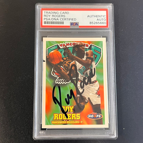 1997-98 NBA Hoops #158 ROY ROGERS signed card PSA/DNA Vancouver Grizzlies Slabbed Autographed