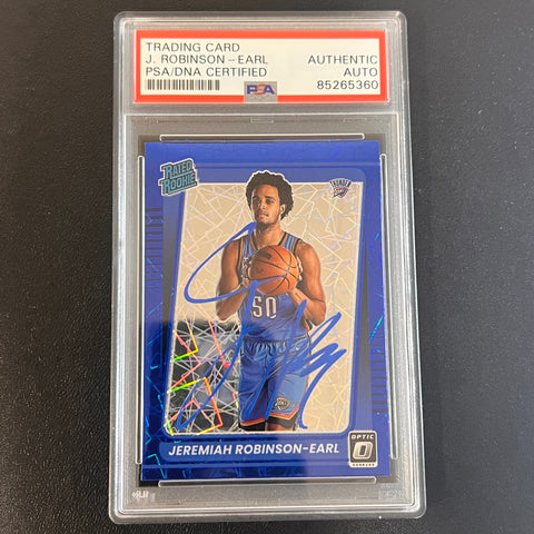 2021-22 Panini Donruss Optic #170 Jeremiah Robinson-Earl Signed Card AUTO PSA Slabbed Thunder