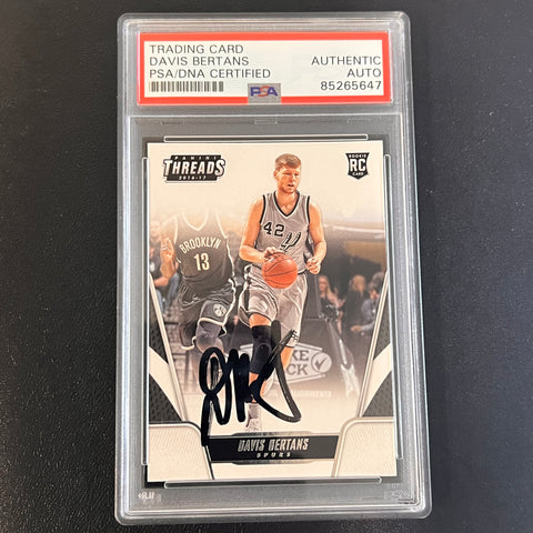 2016 Panini Threads #173 Davis Bertans Signed Card AUTO PSA/DNA Slabbed Spurs