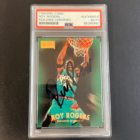 1997-98 NBA Hoops Skybox #62 ROY ROGERS signed card PSA/DNA Vancouver Grizzlies AUTO Slabbed