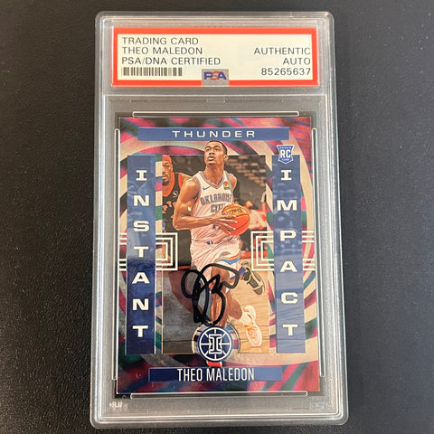 2020-21 Panini Illusions #15 Theo Maledon Signed Card AUTO PSA Slabbed Thunder