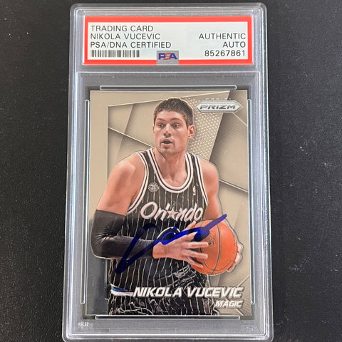 2013-14 Panini Prizm #60 Nikola Vucevic Signed Card AUTO PSA Slabbed Magic