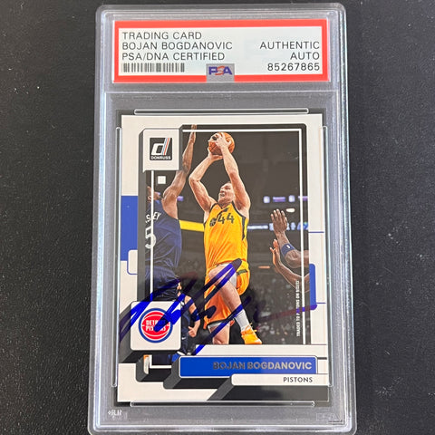 2022-23 NBA Hoops #136 Bojan Bogdanovic Signed Card AUTO PSA Slabbed Pistons