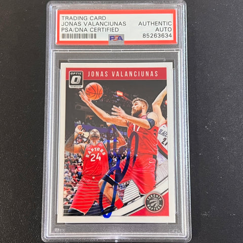 2018-19 Panini Donruss Optic #43 Jonas Valanciunas Signed Card AUTO PSA Slabbed Toronto Raptors