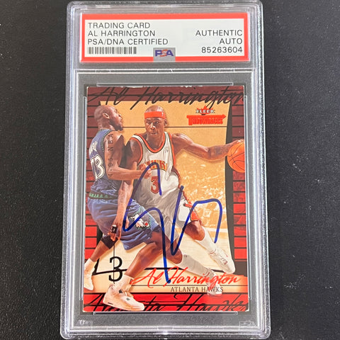 2004-05 Fleer #33 Al Harrington Signed Card AUTO PSA Slabbed Hawks