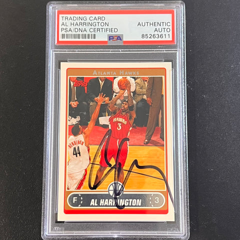 2006 Topps #6 Al Harrington Signed Card AUTO PSA Slabbed Hawks