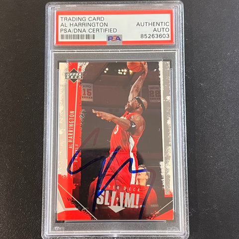 2005-06 Upper Deck #3 Al Harrington Signed Card AUTO PSA Slabbed Hawks