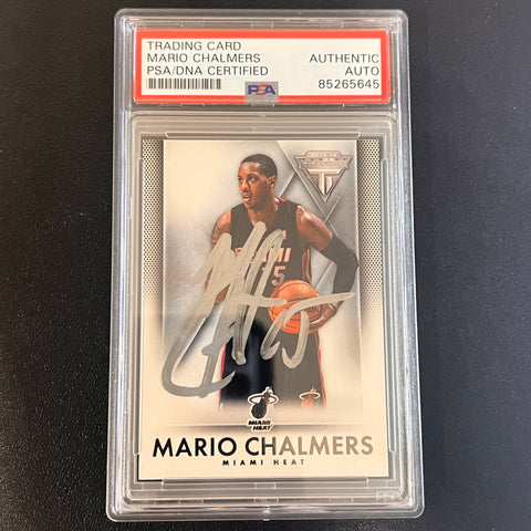 2014 Panini #92 Mario Chalmers Signed Card AUTO PSA Slabbed Heat