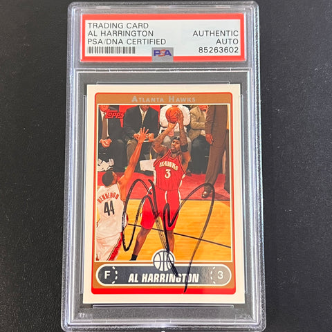 2006 Topps #6 Al Harrington Signed Card AUTO PSA Slabbed Hawks