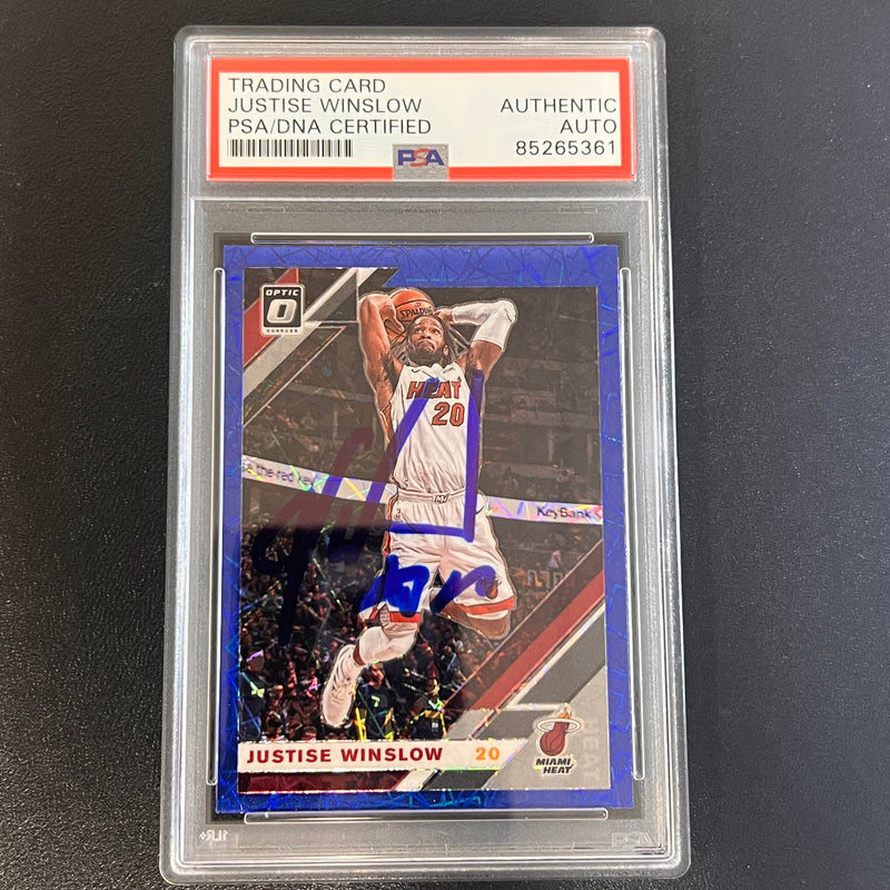 2019-20 Panini Donruss Optic #21 Justise Winslow Signed Card AUTO PSA/DNA Slabbed Heat