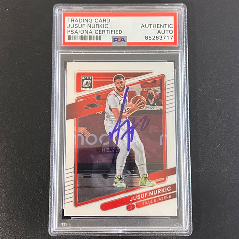 2021-22 Panini Donruss Optic #52 Jusuf Nurkic Signed AUTO PSA Slabbed Trail Blazers