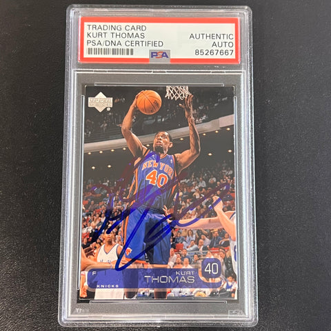 2002-03 Upper Deck #113 Kurt Thomas Signed Card AUTO PSA Slabbed Knicks