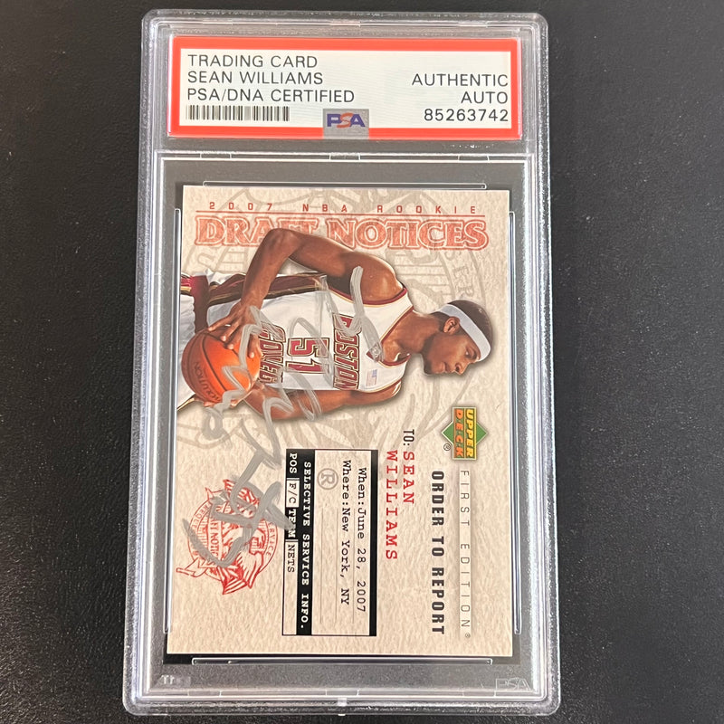2007 Upper Deck Rookie Draft Notices #RV98 Sean Williams Signed Card AUTO PSA Slabbed Nets