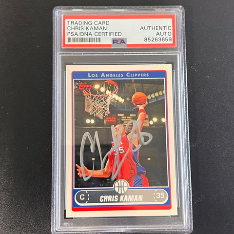 2006-07 TOPPS #51 Chris Kaman Signed Card AUTO PSA Slabbed Clippers