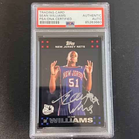 2007-08 Topps 50th Anniversary RC #127 Sean Williams Signed Card AUTO PSA Slabbed Nets