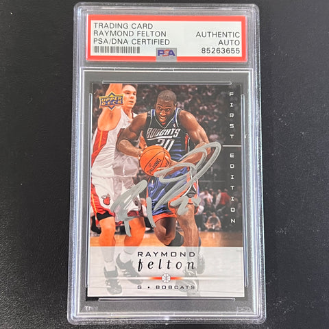 2008-09 Upper Deck First Edition Basketball #20 Raymond Felton Signed Card AUTO PSA/DNA Slabbed Bobcats