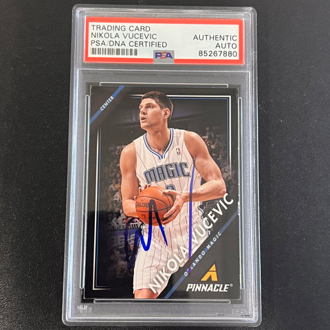 2013-14 Panini Pinnacle #196 Nikola Vucevic Signed Card AUTO PSA Slabbed Magic