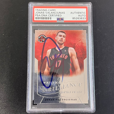 2012-13 Panini Brilliance Basketball #290 Jonas Valanciunas Signed Card AUTO PSA Slabbed Raptors