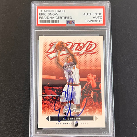 2003 UpperDeck MVP #136 Eric Snow Signed Card Auto PSA Slabbed 76ers