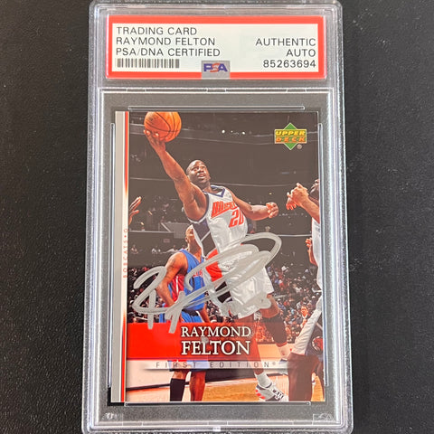 2007-08 Upper Deck First Edition #148 Raymond Felton Signed Card AUTO PSA/DNA Slabbed Bobcats