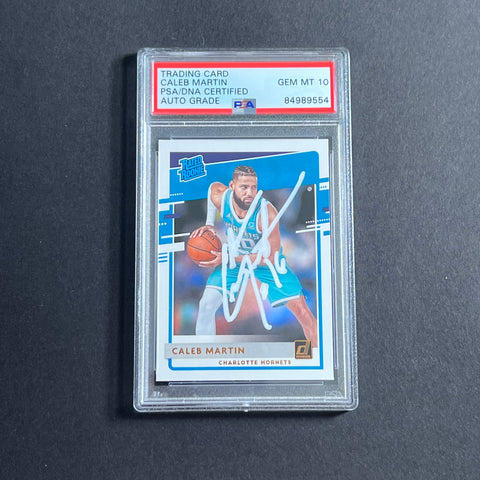 2020-21 Donruss Rated Rookie #212 Caleb Martin Signed AUTO Grade 10 PSA Slabbed RC Hornets