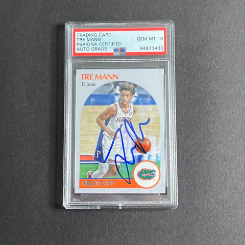 2021 Panini Hoops Draft Picks #71 Tre Mann Signed AUTO 10 PSA Slabbed Florida