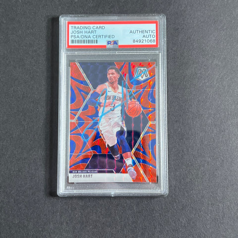 2019 Mosaic Prizm #156 JOSH HART Signed Card AUTO GRADE 10 PSA Slabbed Pelicans