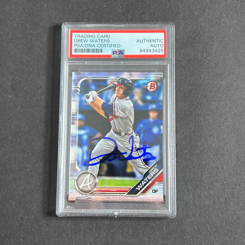2019 Bowman #BP-126 Drew Waters Signed Card PSA Slabbed Braves
