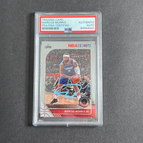 2019 NBA Hoops #261 Marcus Morris Signed Card PSA Slabbed Clippers