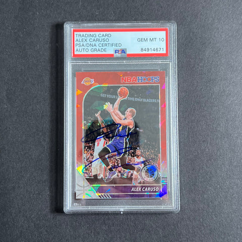 2019 NBA Hoops #5 Alex Caruso Signed Card AUTO GRADE 10 PSA Slabbed Lakers