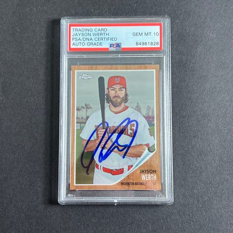 2011 Topps Chrome #C138 Jayson Werth Signed Card PSA Slabbed Auto 10 Nationals