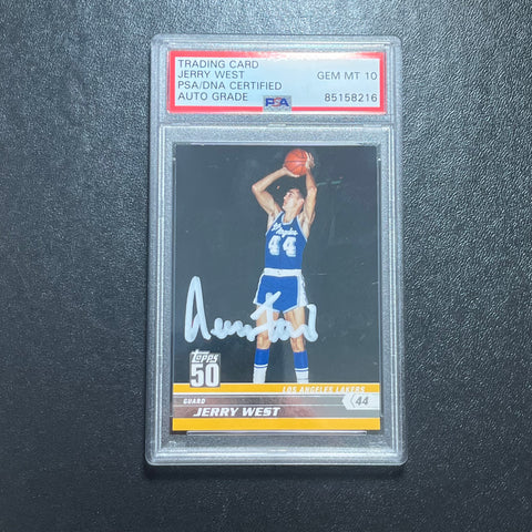 2008 Topps #48 JERRY WEST Signed Card AUTO 10 PSA Slabbed Lakers