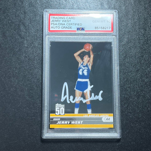 2008 Topps #48 JERRY WEST Signed Card AUTO 10 PSA Slabbed Lakers