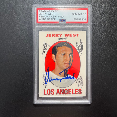 1995 Topps #90 1969 Reprint JERRY WEST Signed Card AUTO 10 PSA Slabbed Lakers