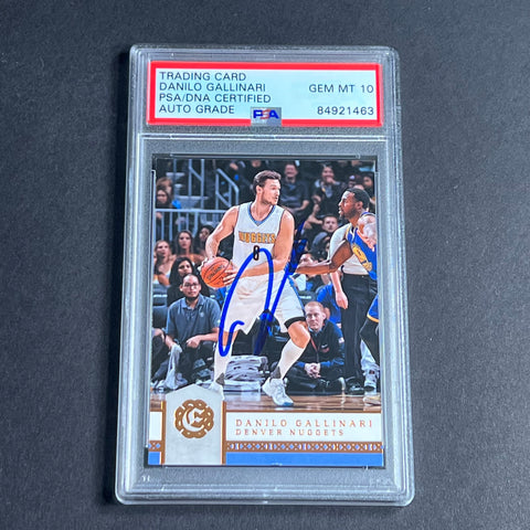 2016-17 Panini Excalibur #48 Danilo Gallinari Signed AUTO 10 PSA Slabbed Nuggets