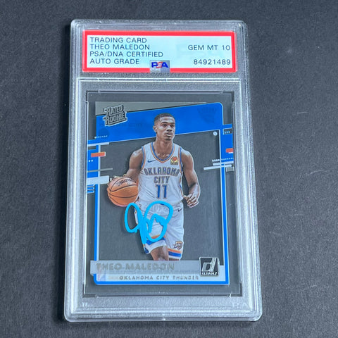 2020-21 Panini Clearly Donruss #60 Theo Maledon Signed Card Auto Grade 10 PSA Slabbed RC
