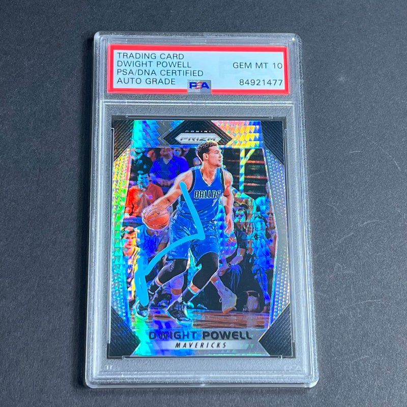 2017- 2018 Panini Prizim #92 Dwight Powell Card AUTO grade 10 PSA Slabbed Mavericks
