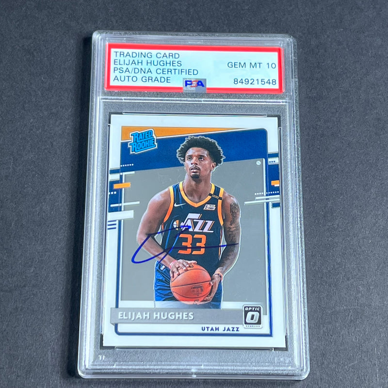 2020-21 Panini Donruss #192 Elijah Hughes Signed AUTO Grade 10 PSA Slabbed RC Jazz
