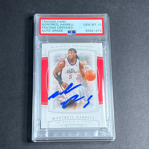 2019-20 Panini National Treasures #67 Montrezl Harrell Signed Card AUTO Grade 10 PSA Slabbed Clippers