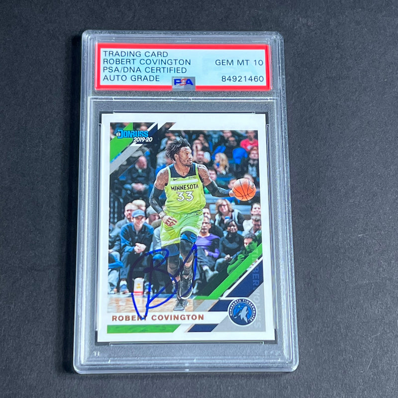 2019-2020 Panini Donruss #125 Robert Covington Signed Card AUTO Grade10 PSA Slabbed Timberwolves