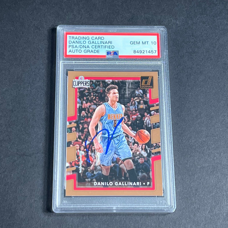 2017-18 Panini Donruss #62 Danilo Gallinari Signed AUTO 10 Grade PSA Slabbed Clippers