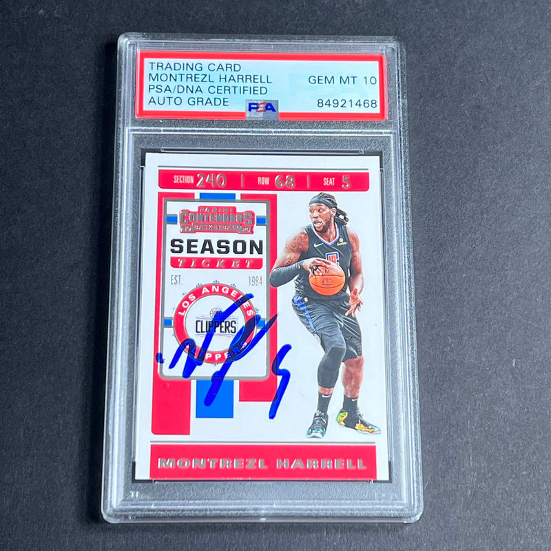 2019-20 Panini Contenders #83 Montrezl Harrell Signed Card AUTO Grade 10 PSA Slabbed Clippers