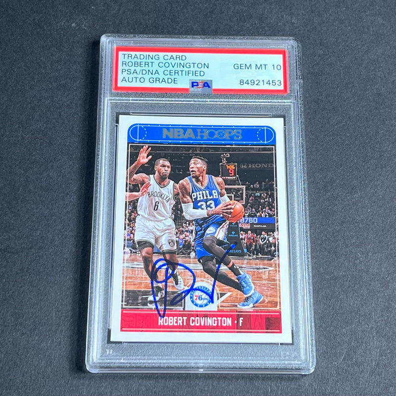 2017-18 Panini NBA Hoops #4 Robert Covington Signed Card AUTO GRADE 10 PSA Slabbed 76ers