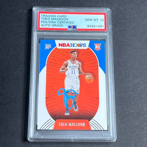 2020-21 NBA Hoops #230 Theo Maledon Signed Card AUTO Grade 10 PSA Slabbed RC
