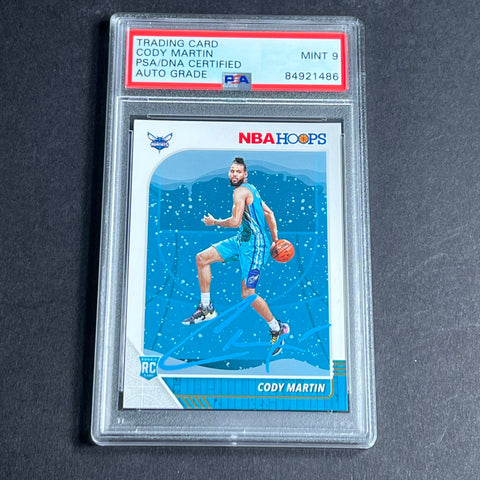 2019-20 NBA Hoops #229 Cody Martin Signed Card AUTO PSA/DNA Slabbed RC Hornets