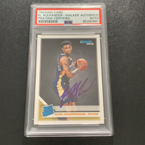 2019-20 Panini Donruss #216 Nickeil Alexander Walker Signed Card AUTO PSA Slabbed RC Pelicans