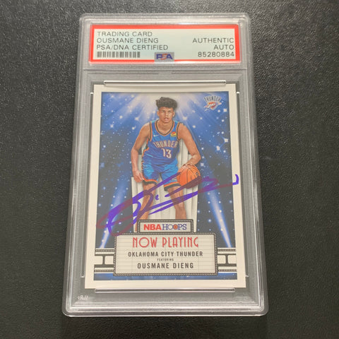 2022-2023 Panini Hoops #11 Ousmane Dieng Signed Card PSA AUTO RC Slabbed Thunder