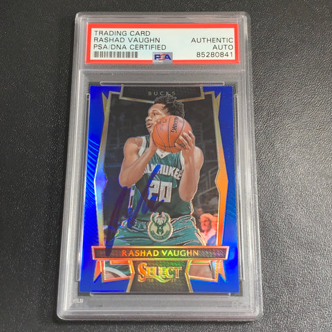 2016-17 Panini Select #8 Rashad Vaughn Signed Card AUTO PSA Slabbed Bucks