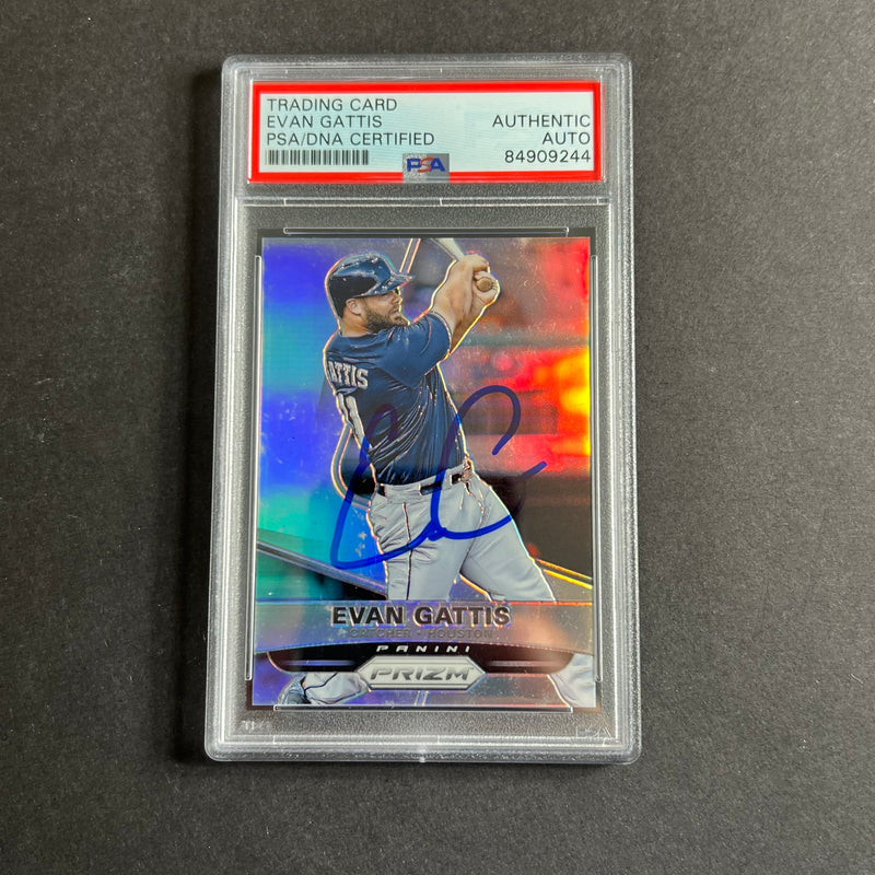 2015 Panini Prizm #63 Evan Gattis Signed Card PSA Slabbed Auto Astros